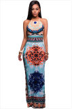 African Pattern Low Back Halter Maxi Dress&Nbsp; &Nbsp;